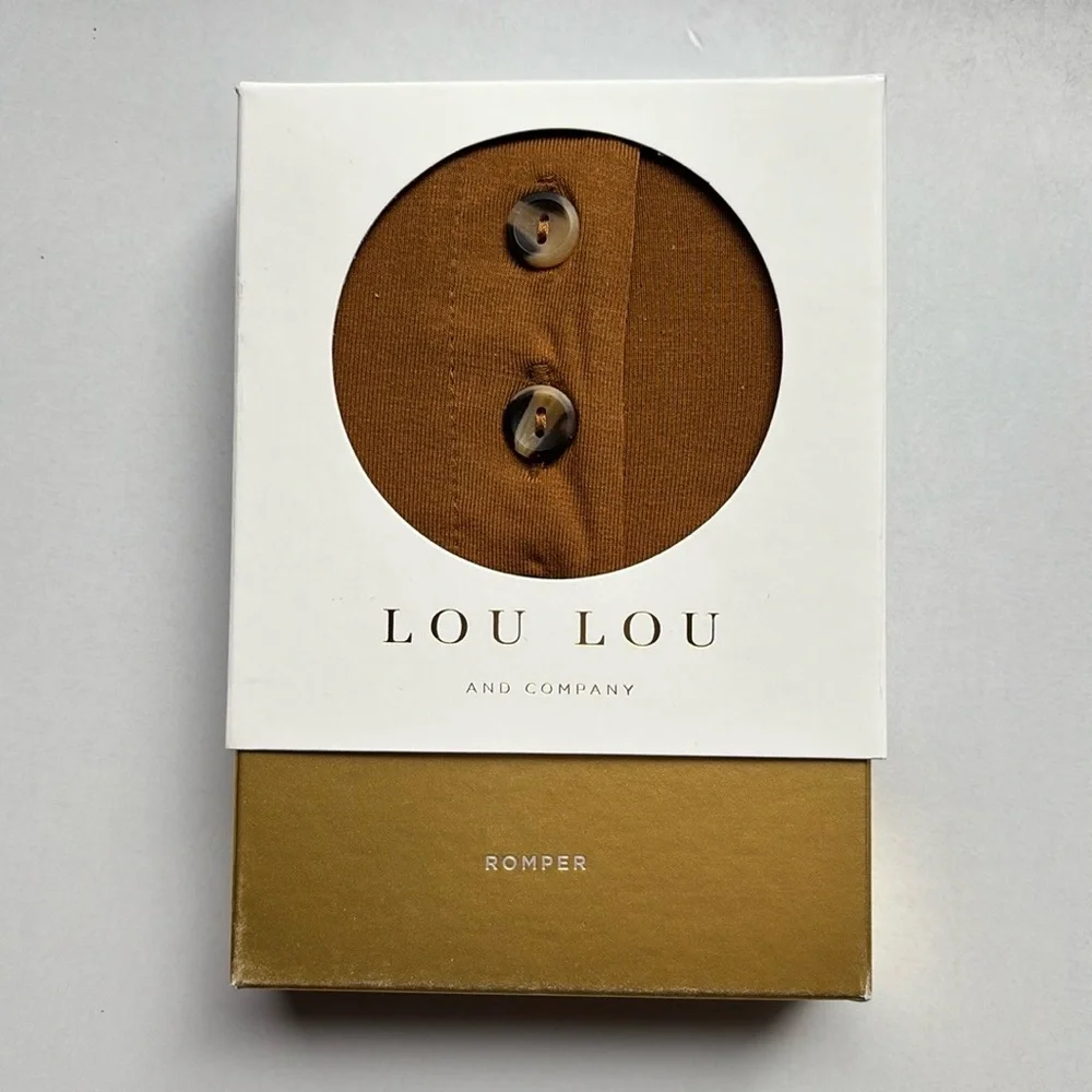 Lou Lou & Company Solid Cannon Rust Romper Size 3-6M New Box Rust Brick Orange‎